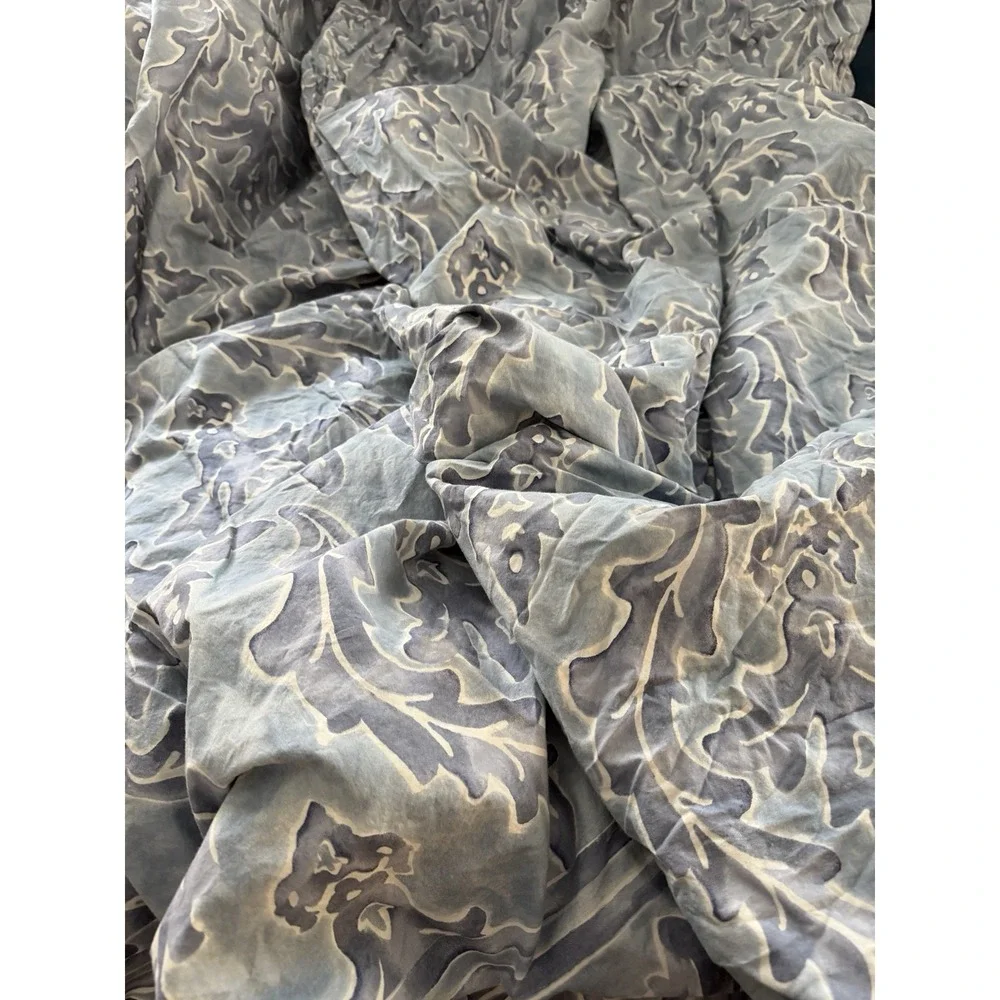 Restoration Hardware Blue Amalfi Rave Queen Size Duvet Cover Set Shams Italy